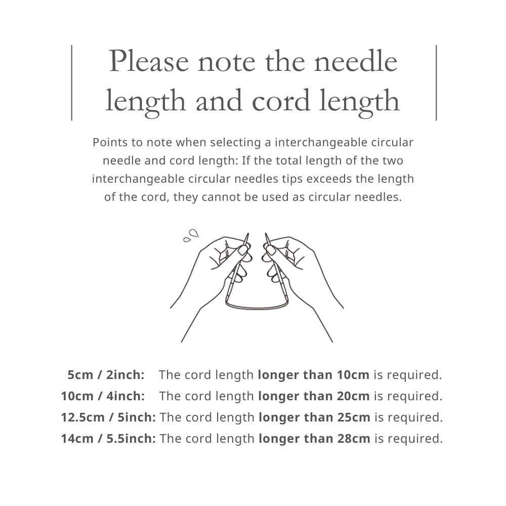 Koshitsu Interchangeable Circular Needle Fit Set, 5 inch / 12.5 cm