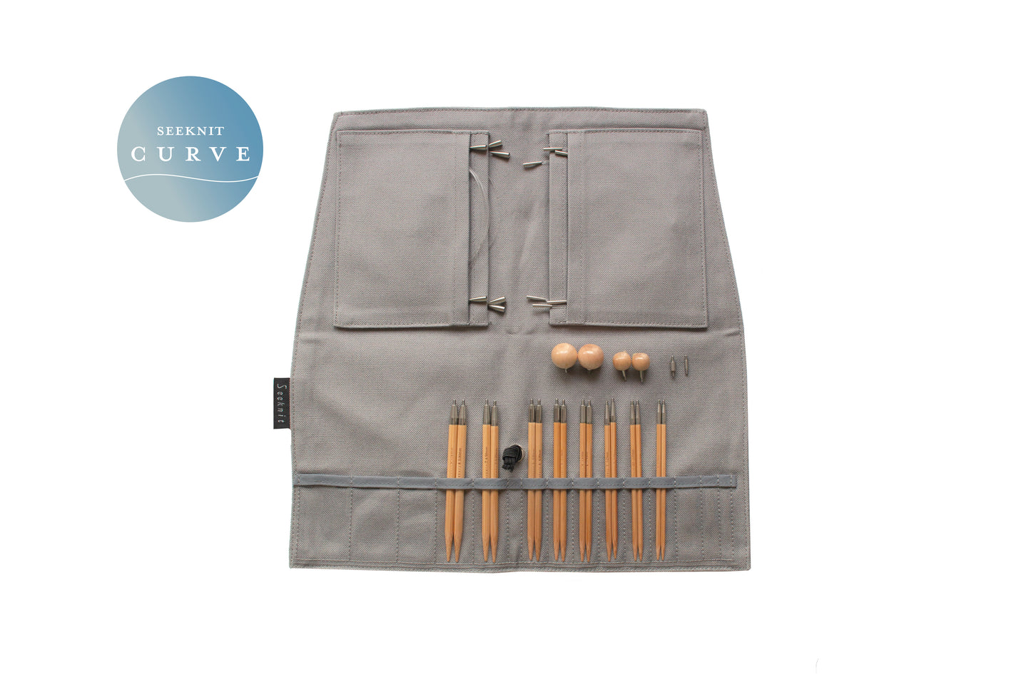 Seeknit CURVE 4 inch / 10 cm Interchangeable Circular Needle First Sets with Gray