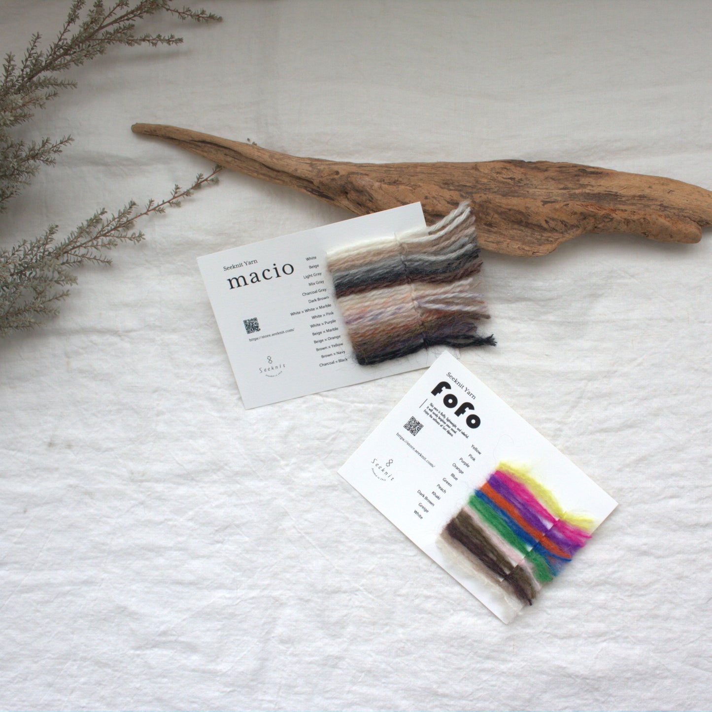 Seeknit Yarn Color Samples, macio and fofo