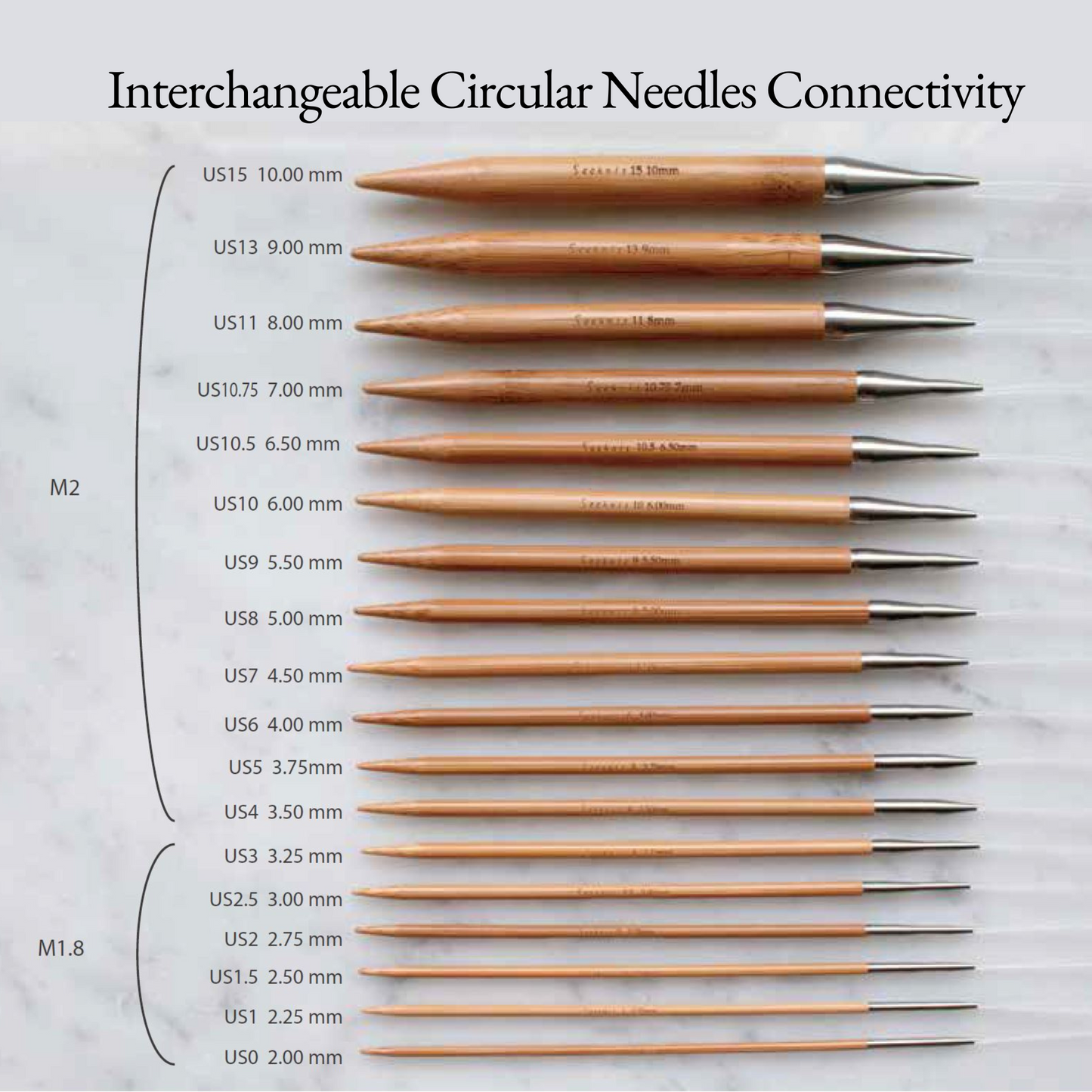 CURVE Needle Pair Tips 6 cm / 2.4 inch, Size 2.00 mm - 6.00 mm
