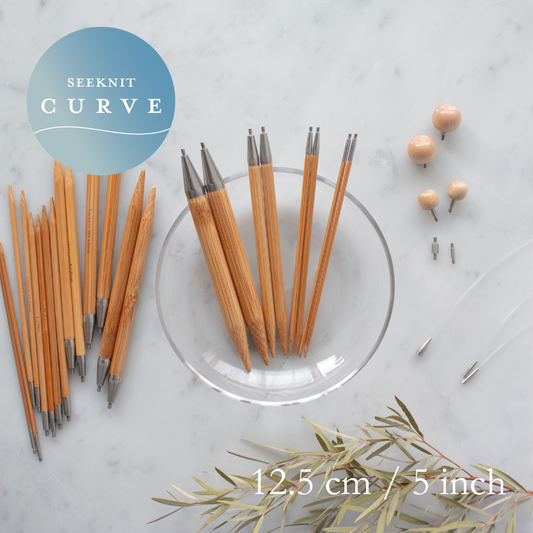 Seeknit CURVE My Favorite Set 12.5cm / 5 inch for interchangeable circular needles, bamboo knitting needles