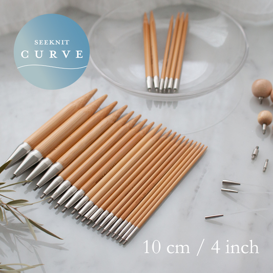 Seeknit CURVE My Select Sets 10 cm / 4 inch for interchangeable circular needles, bamboo koshitsu knitting needles
