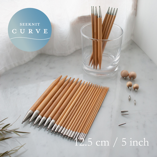 Seeknit CURVE My Select Sets 12.5 cm / 5 inch for interchangeable circular needles, bamboo koshitsu knitting needles
