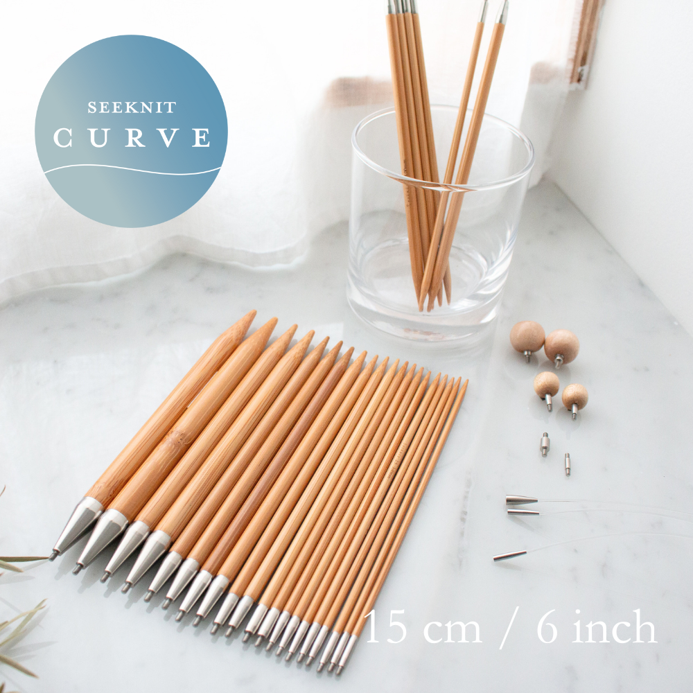 Seeknit CURVE My Select Sets 15 cm / 6 inch for interchangeable circular needles, bamboo koshitsu knitting needles