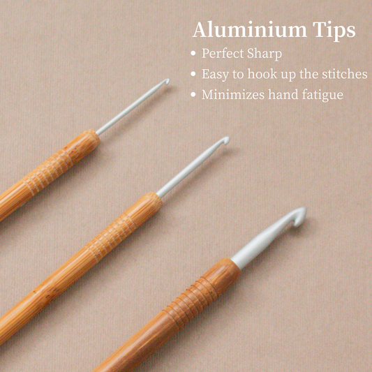 Crochet Hooks with Aluminum Tips