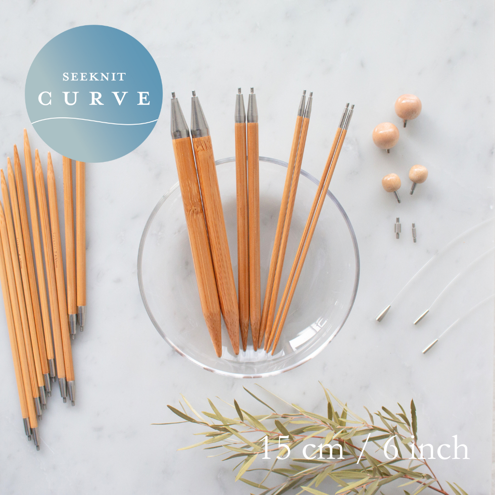 Seeknit CURVE My Favorite Sets 15 cm / 6 inch for interchangeable circular needles, bamboo koshitsu knitting needles
