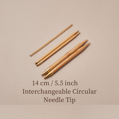 Seeknit Needle Tips, 14cm / 5.5inch, Bamboo Knitting Needles